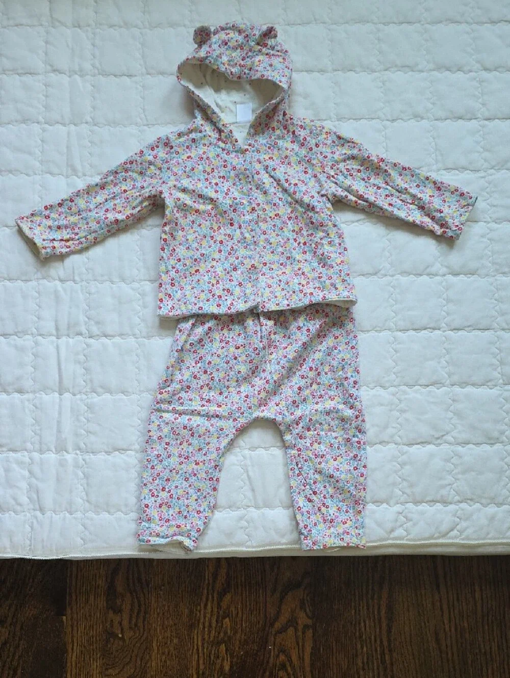 Baby Floral Hoodie Set - Pink, Red, Yellow, Green